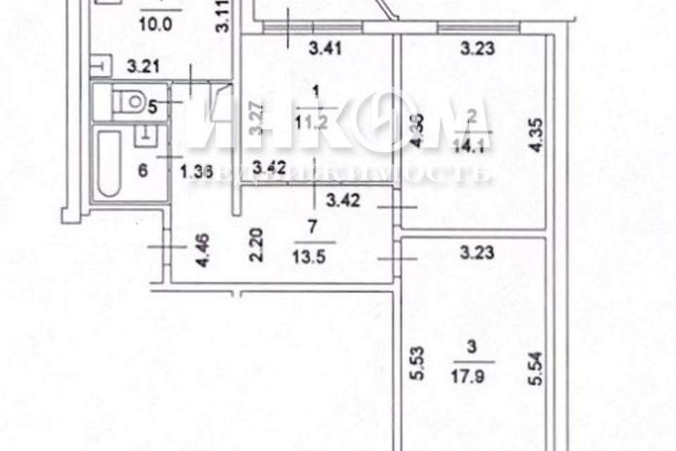 Продаётся 3-комнатная квартира, 70.7 м²