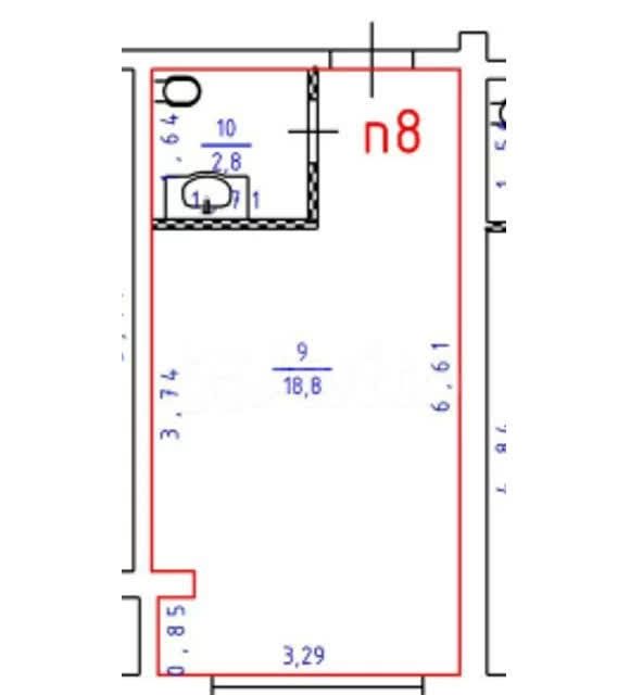 Продаётся студия, 21.6 м²