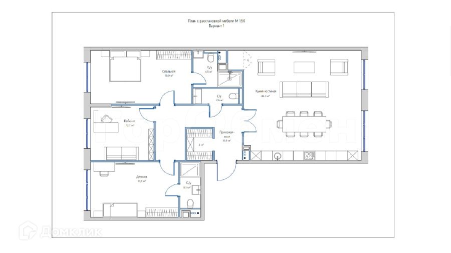 Продаётся 4-комнатная квартира, 128 м²