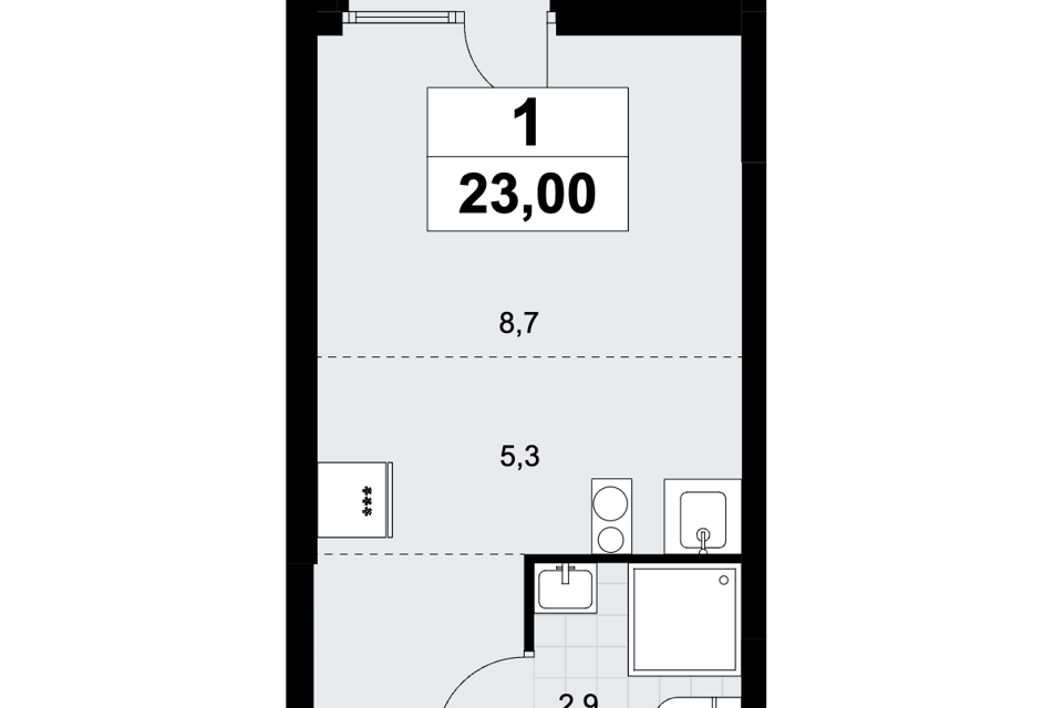 Продаётся студия, 23 м²