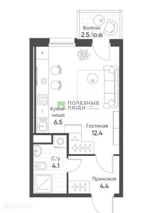 Продаётся студия, 28.5 м²