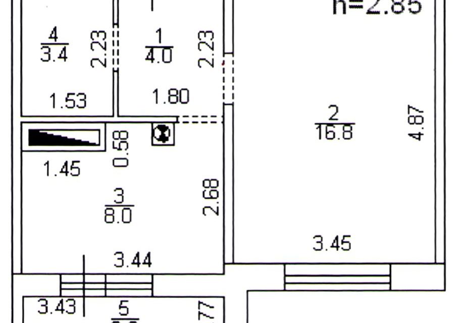 Продаётся 1-комнатная квартира, 34.8 м²