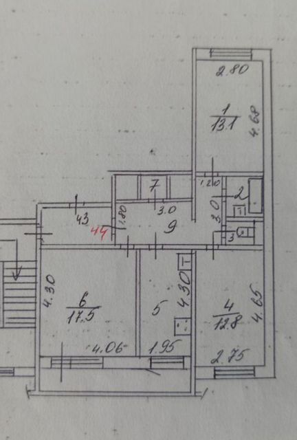 Продаётся 3-комнатная квартира, 66 м²