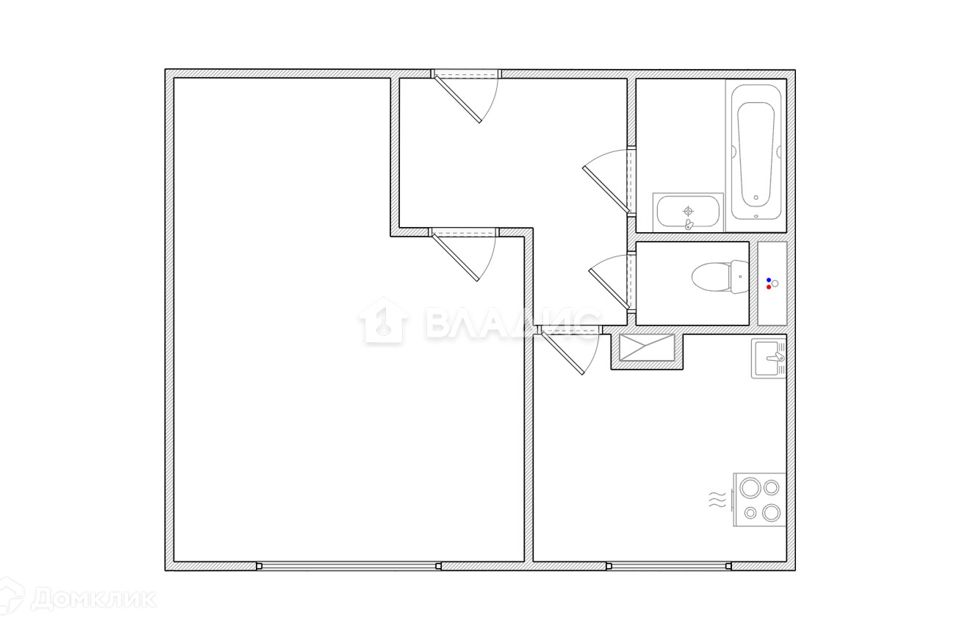 Продаётся 1-комнатная квартира, 38.9 м²