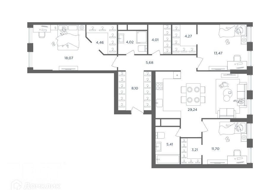 Продаётся 3-комнатная квартира, 110 м²