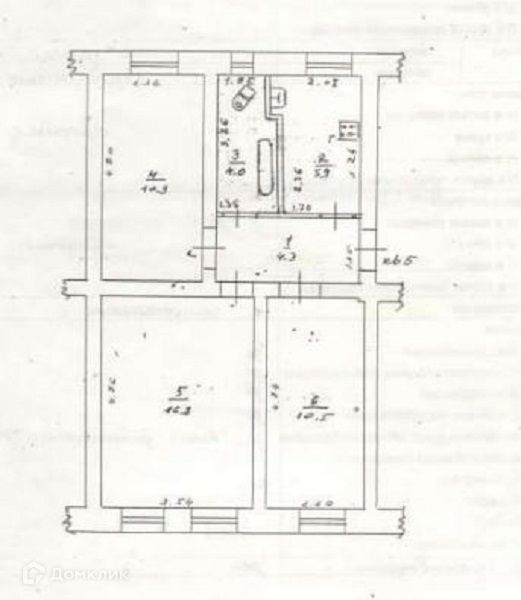 Продаётся 3-комнатная квартира, 52.4 м²