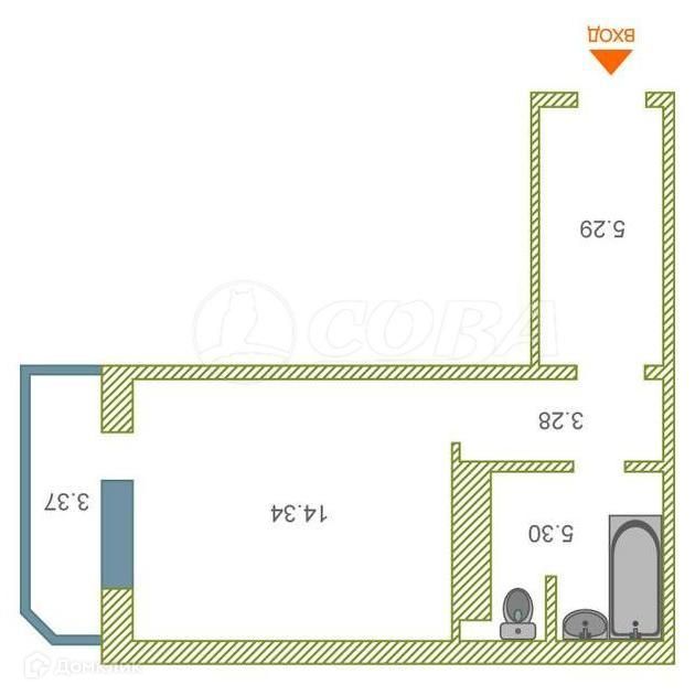 Продаётся студия, 28.8 м²