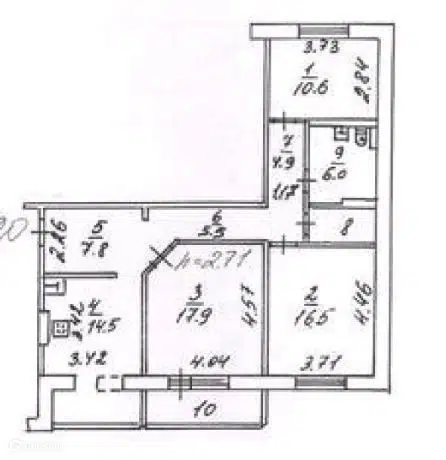 Продаётся 3-комнатная квартира, 89 м²