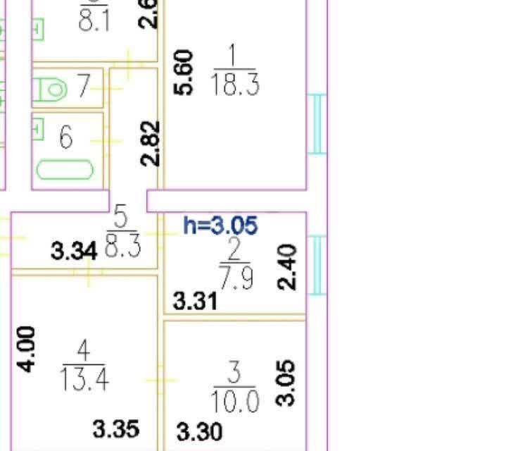 Продаётся комната в 4-комн. квартире, 18.5 м²