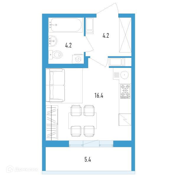 Продаётся студия, 26.4 м²