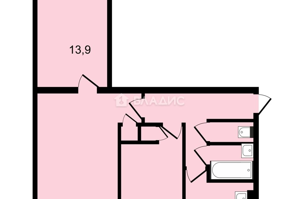 Продаётся 3-комнатная квартира, 58.4 м²