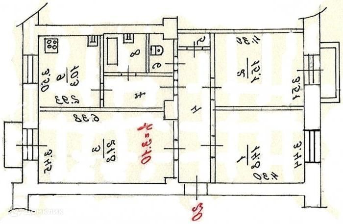 План сталинки 3 комнаты