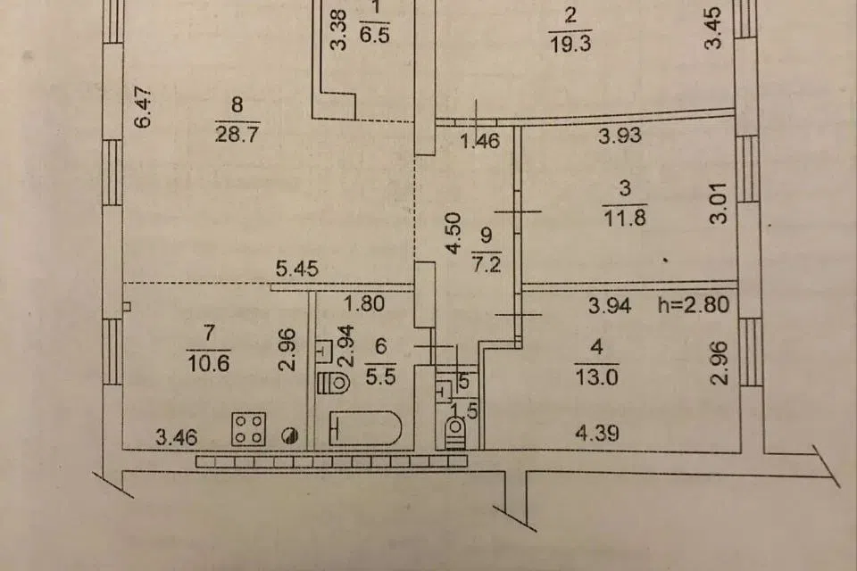 Продаётся 4-комнатная квартира, 104 м²