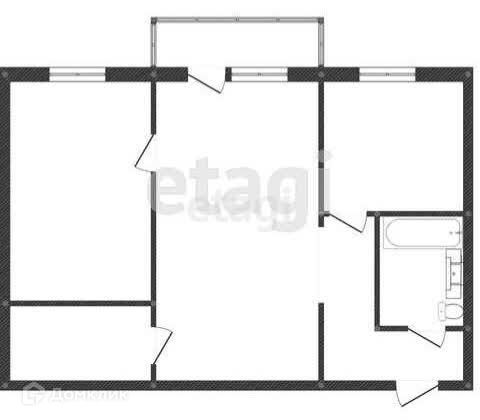 Продаётся 2-комнатная квартира, 43.4 м²