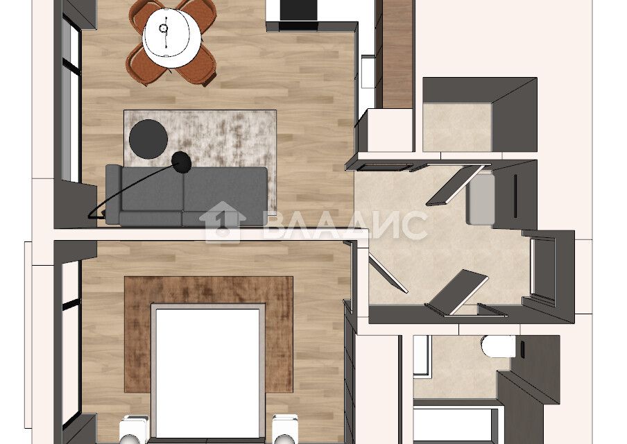 Продаётся 1-комнатная квартира, 43 м²