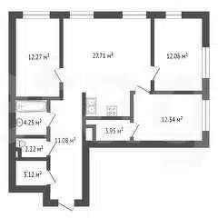 Продаётся 3-комнатная квартира, 89 м²