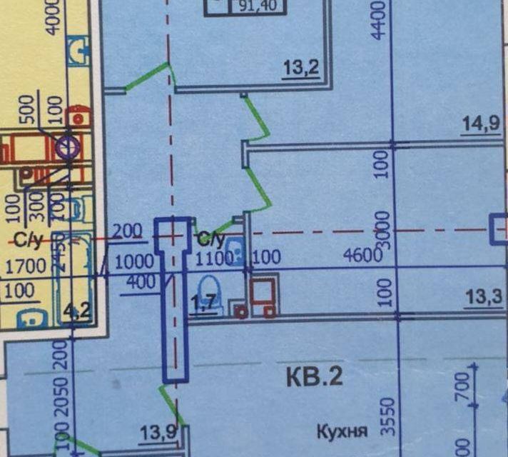 Продаётся 3-комнатная квартира, 91.4 м²