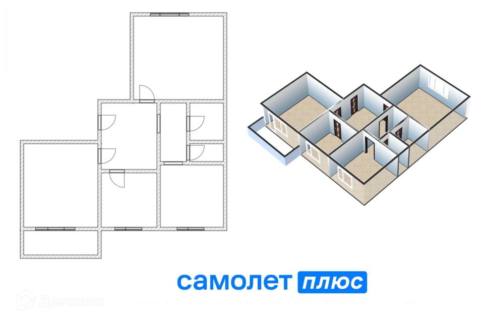 Продаётся 3-комнатная квартира, 68.4 м²