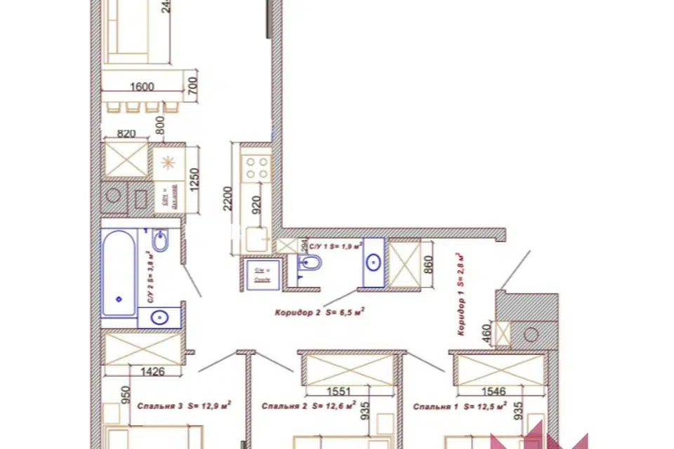 Продаётся 3-комнатная квартира, 81 м²