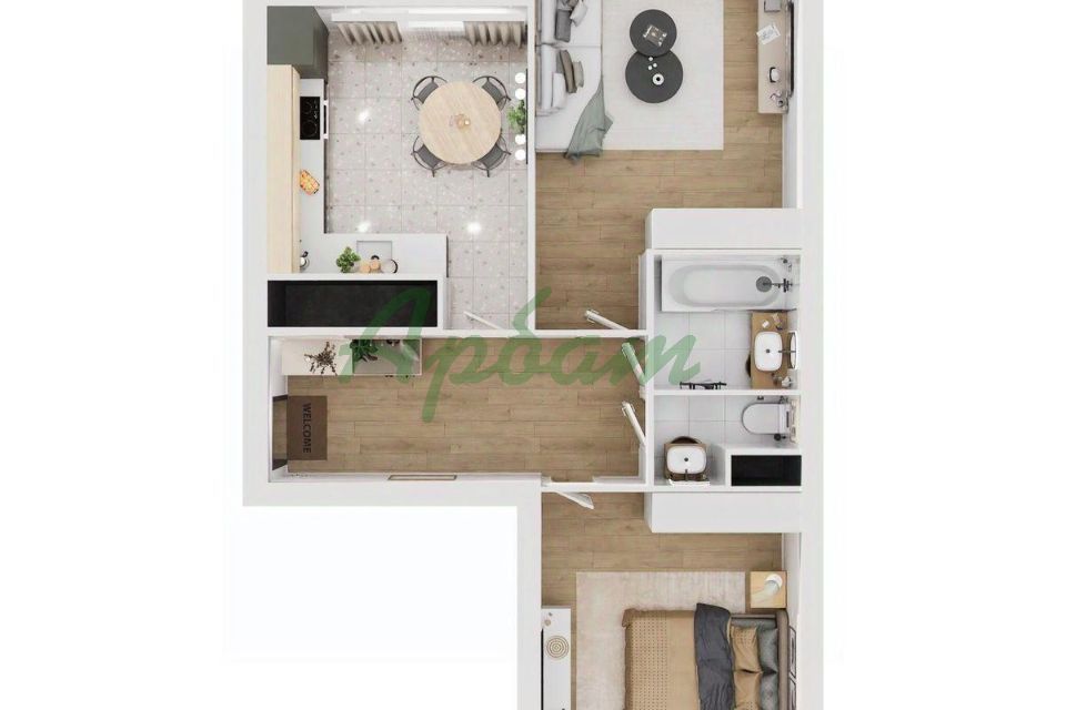Продаётся 2-комнатная квартира, 65.2 м²