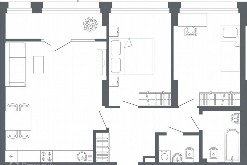 Продаётся 2-комнатная квартира, 75.4 м²
