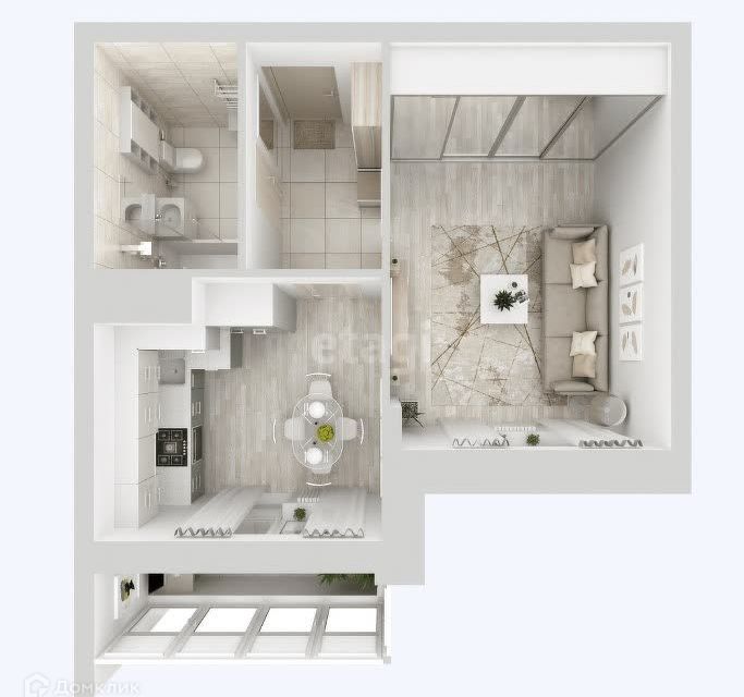 Продаётся 1-комнатная квартира, 39.6 м²