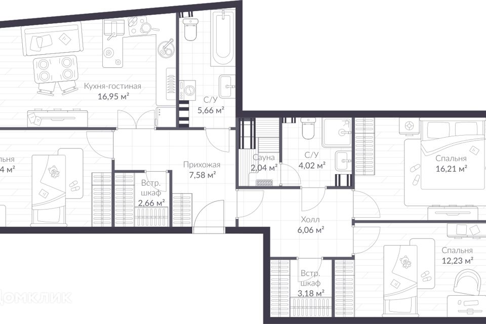 Продаётся 3-комнатная квартира, 98.5 м²