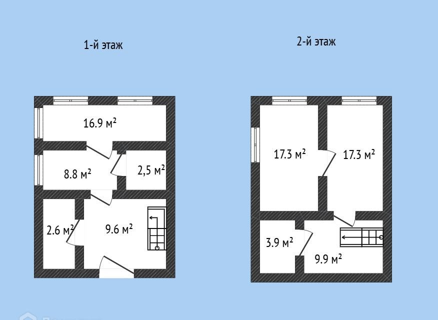 Продаётся 2-этажный дом, 82.4 м²