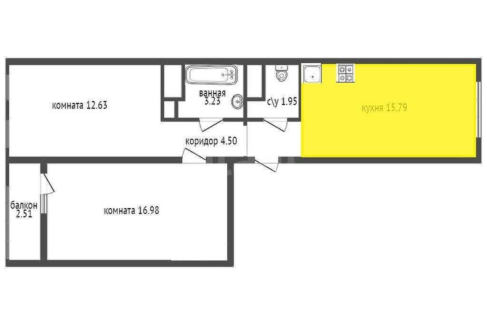 Продаётся 2-комнатная квартира, 60 м²