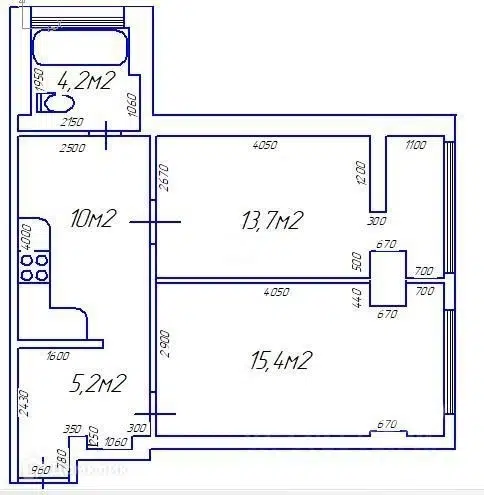 Продаётся 2-комнатная квартира, 40.4 м²