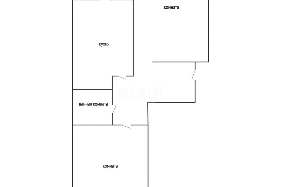 Продаётся 2-комнатная квартира, 62 м²