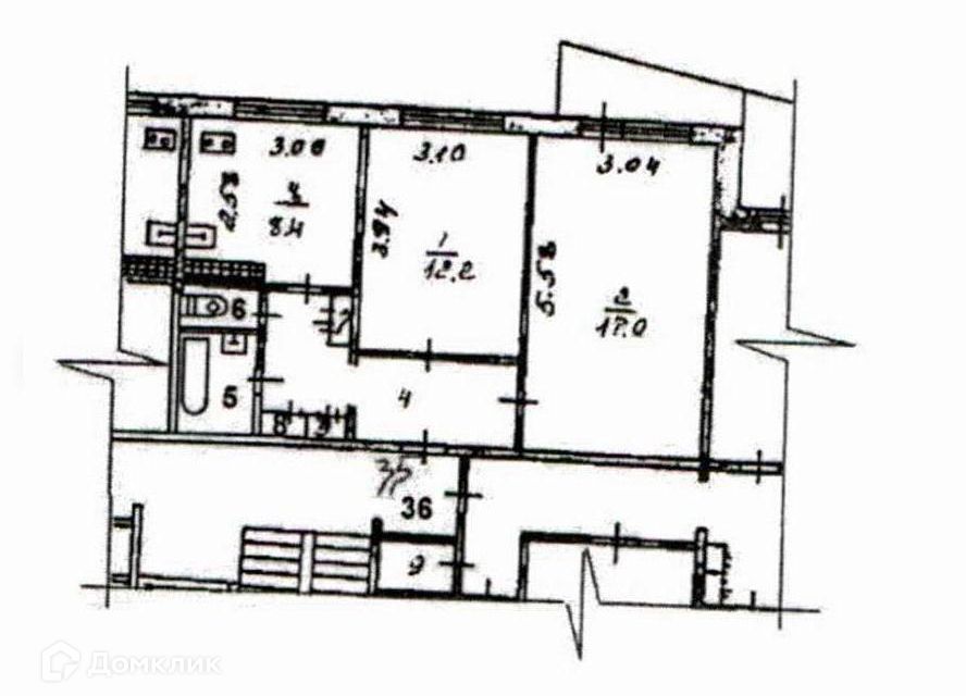 Продаётся 2-комнатная квартира, 49.8 м²