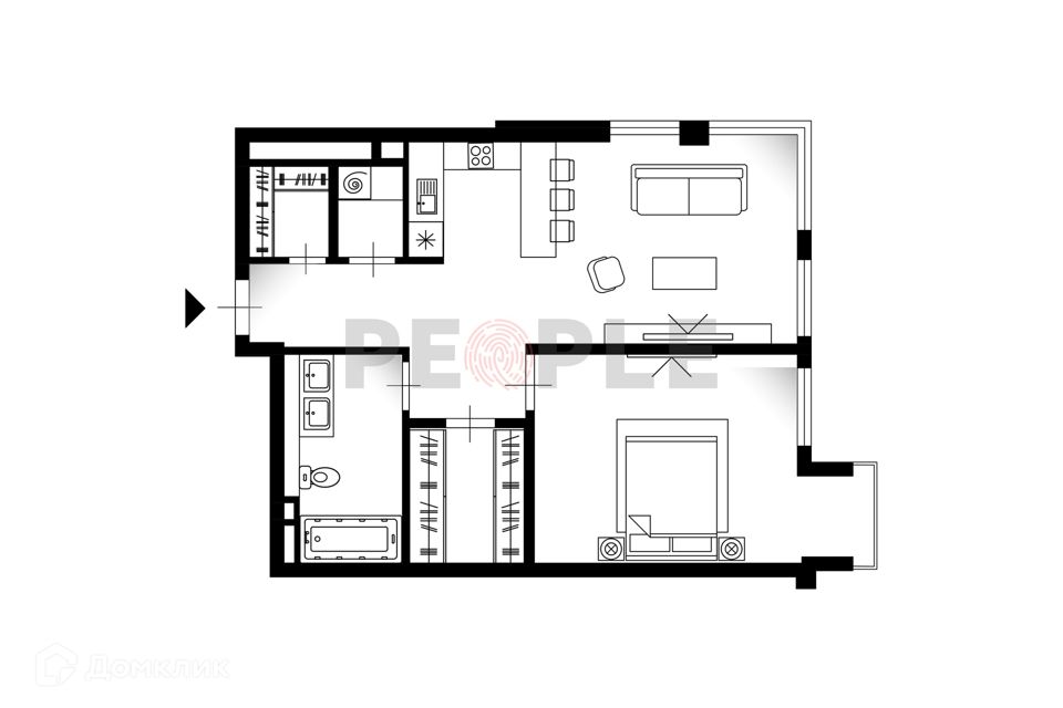 Продаётся 2-комнатная квартира, 64.42 м²