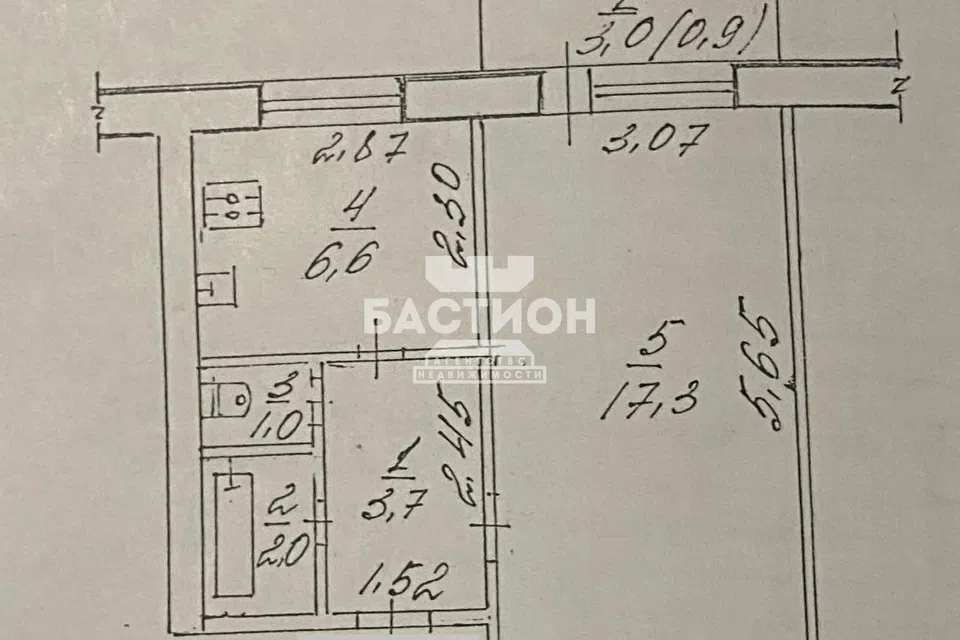 Продаётся 1-комнатная квартира, 31.5 м²