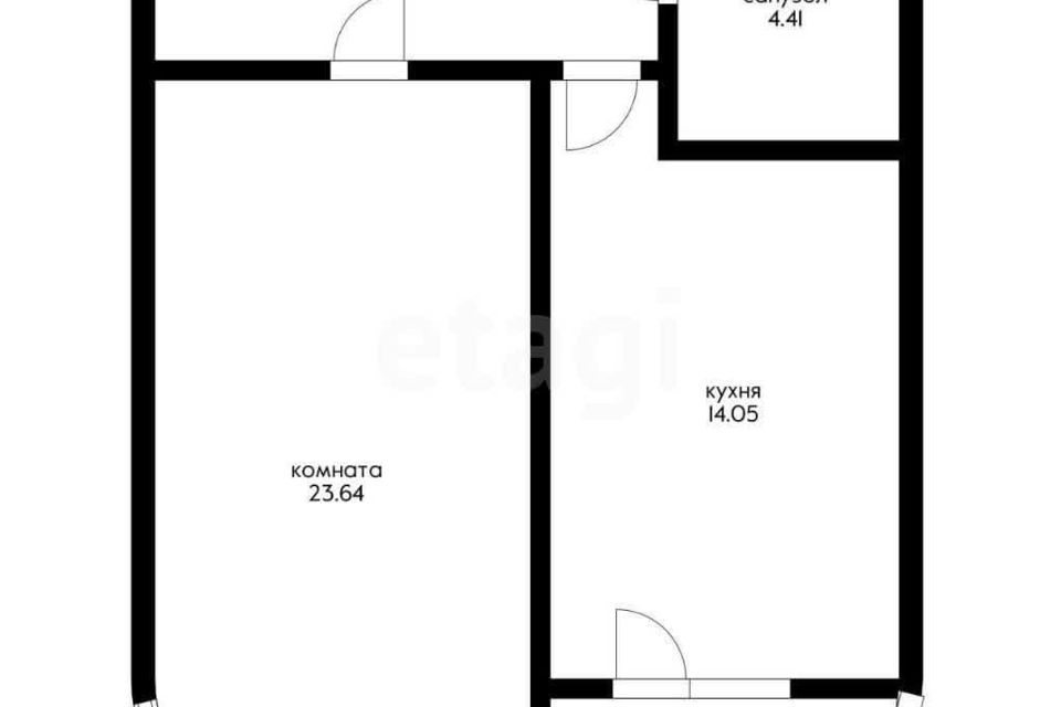 Продаётся 1-комнатная квартира, 49.8 м²