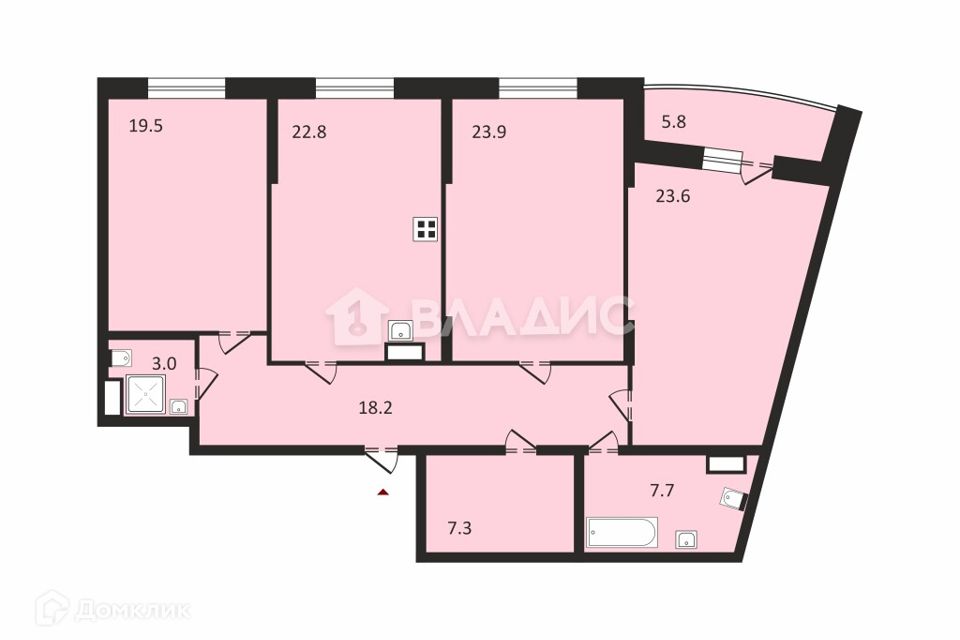 Продаётся 3-комнатная квартира, 126 м²