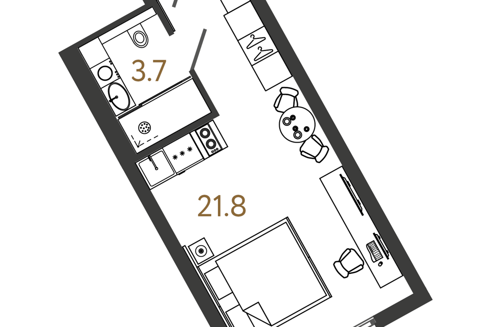 Продаётся студия, 25.5 м²