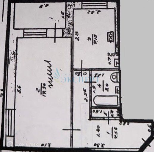 Продаётся 1-комнатная квартира, 35.8 м²