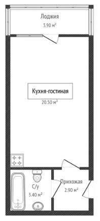 Продаётся студия, 26.7 м²
