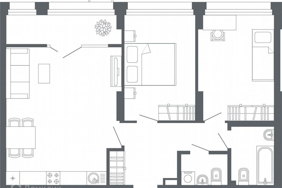 Продаётся 2-комнатная квартира, 75 м²
