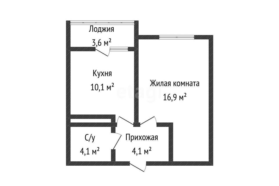 Продаётся 1-комнатная квартира, 35.9 м²