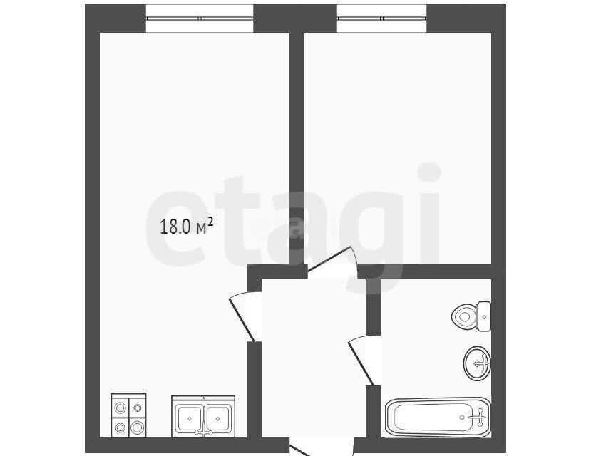 Продаётся 1-комнатная квартира, 39.4 м²