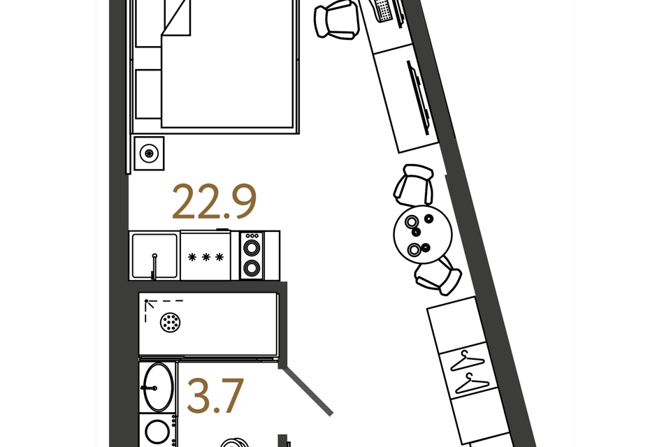 Продаётся студия, 26.6 м²