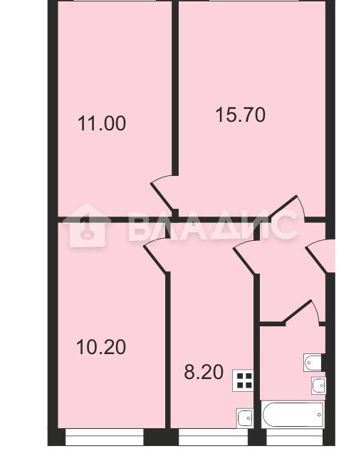 Продаётся 3-комнатная квартира, 52 м²