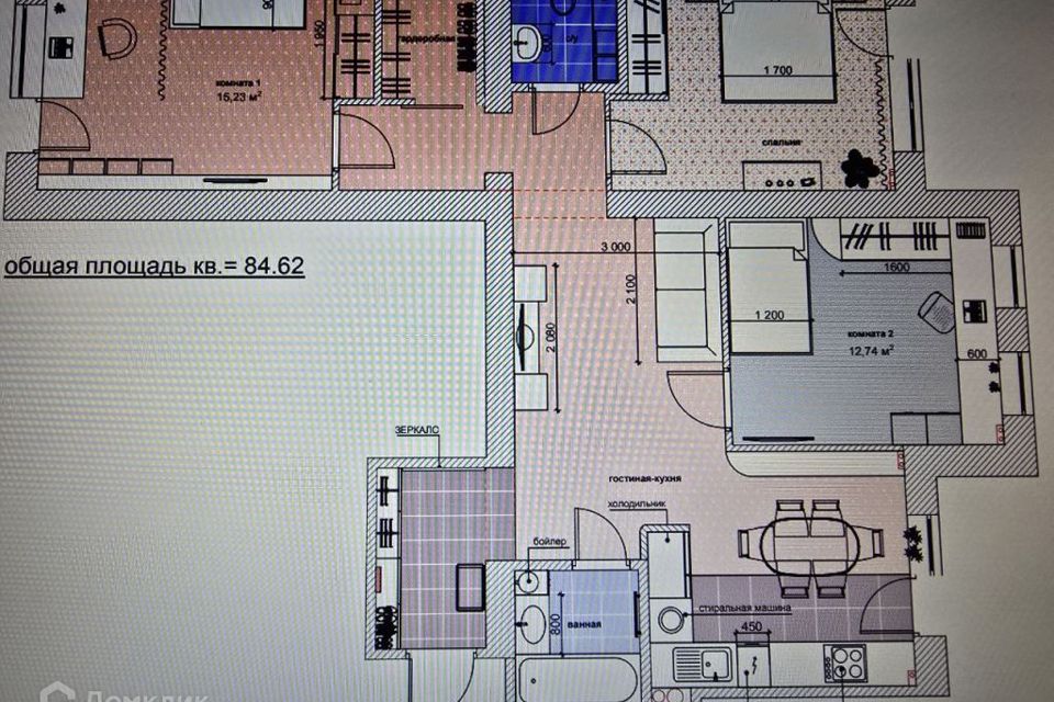 Продаётся 3-комнатная квартира, 84.6 м²