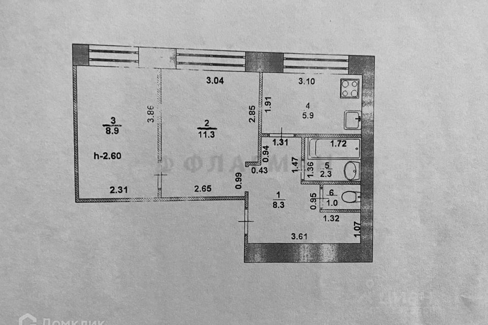 Продаётся 2-комнатная квартира, 37 м²