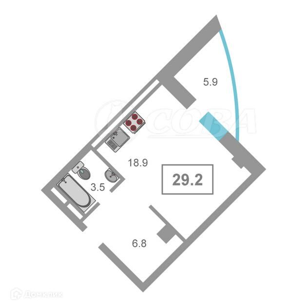 Продаётся студия, 29.2 м²