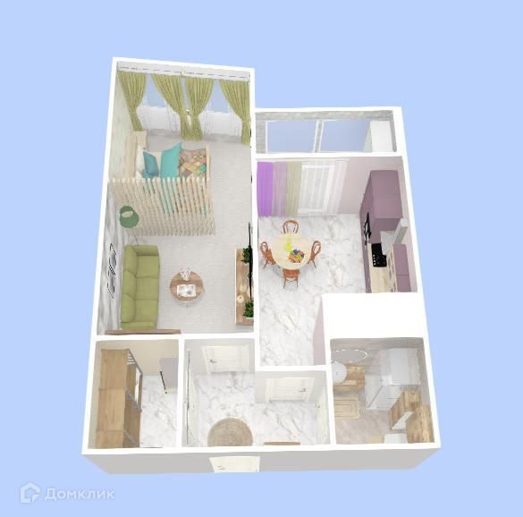 Продаётся 1-комнатная квартира, 43 м²
