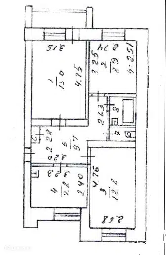 Продаётся 3-комнатная квартира, 60 м²