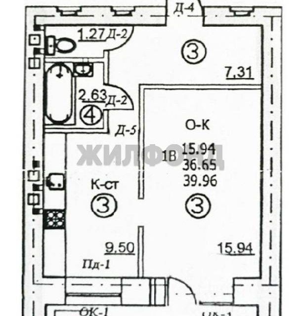 Продаётся 1-комнатная квартира, 40 м²